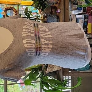 Joe Boxer Vintage Gray V-Neck Graphic Tee Y2K Size S